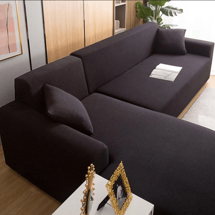 Svart – Stretch lenestol og sofatrekk - Kosteppe