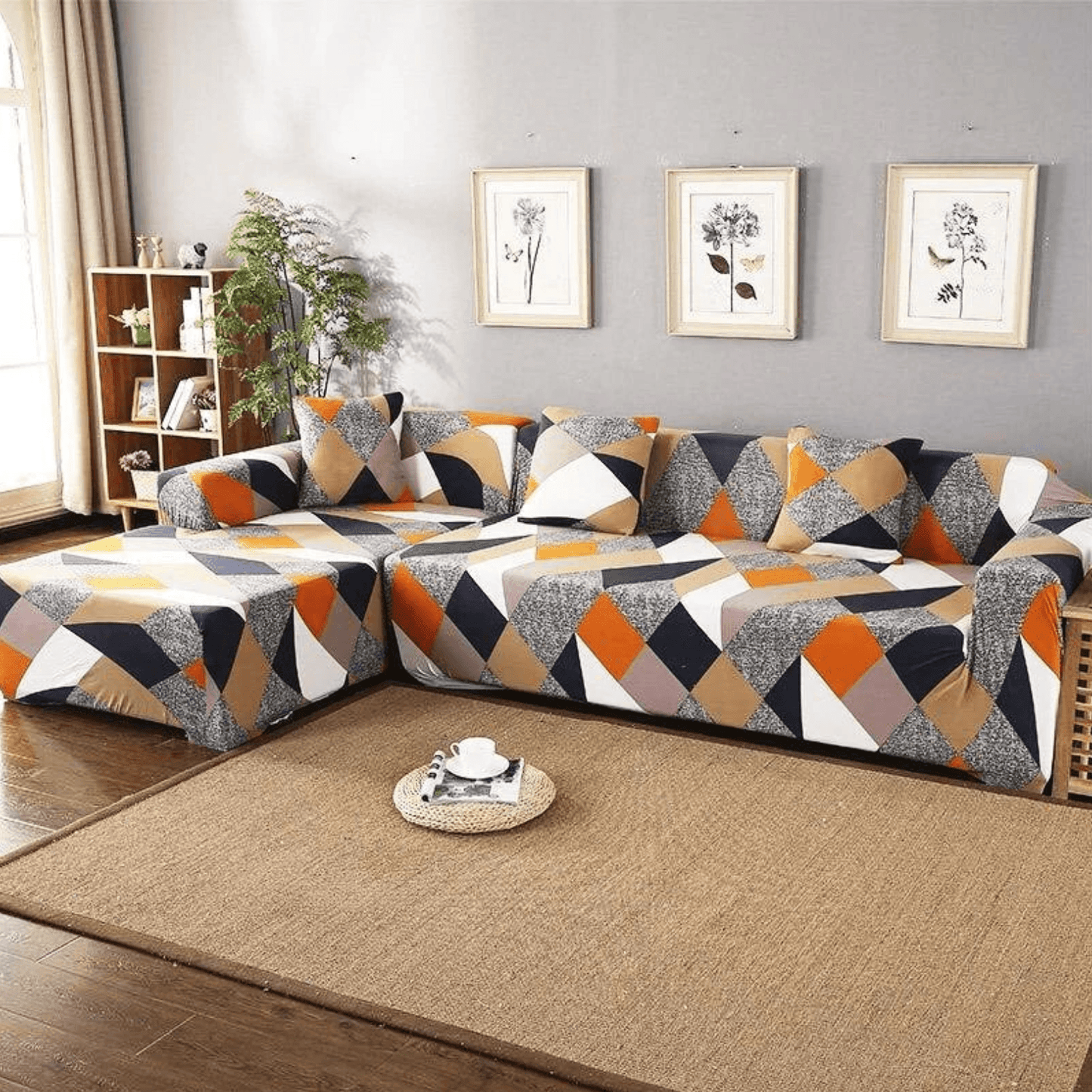 Moderne - Stretch lenestol og sofatrekk - Kosteppe