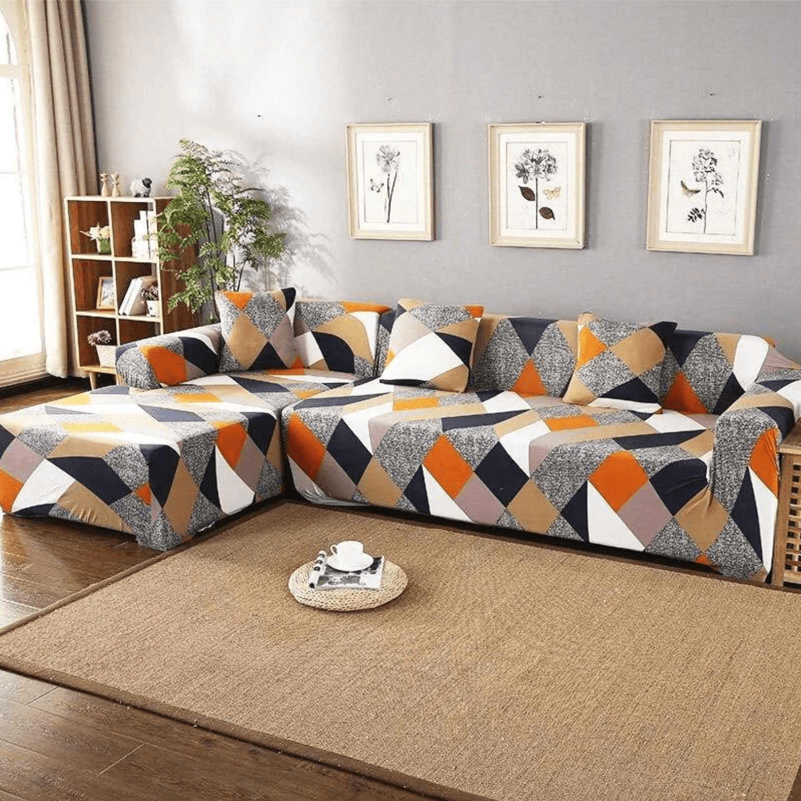 Moderne - Stretch lenestol og sofatrekk - Kosteppe