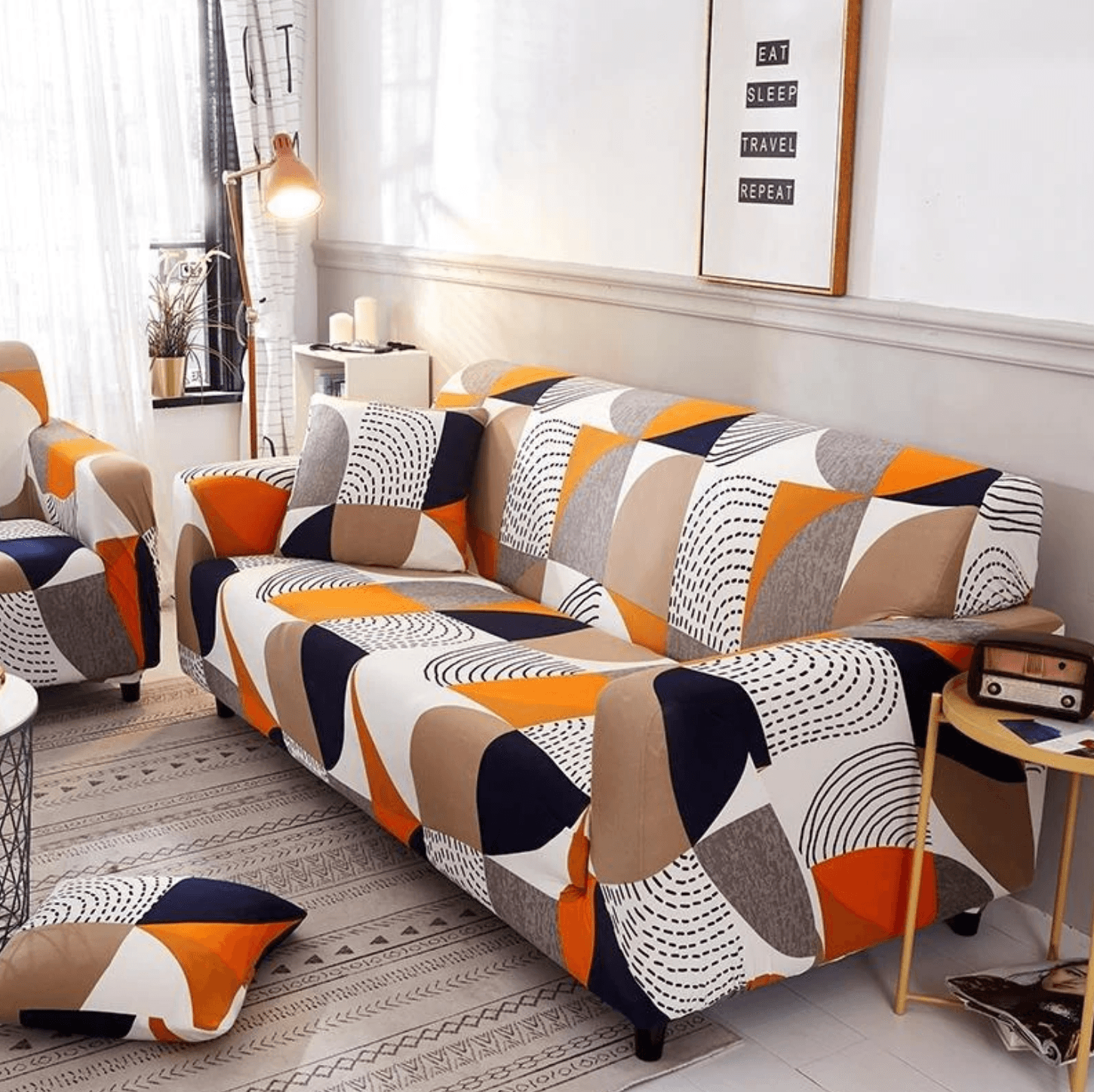 Vintage - Uttrekkbar lenestol og sofatrekk - Kosteppe