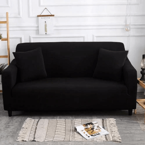 Svart – Stretch lenestol og sofatrekk - Kosteppe