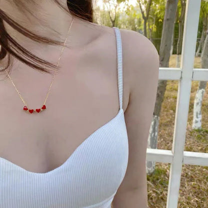 LUKSUS HALSKJEDE MED 4 HJERTER - Kosteppe