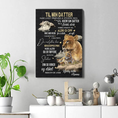 Foto på lerret fra mor til datter - "Kraften til mors kjærlighet" - Kosteppe