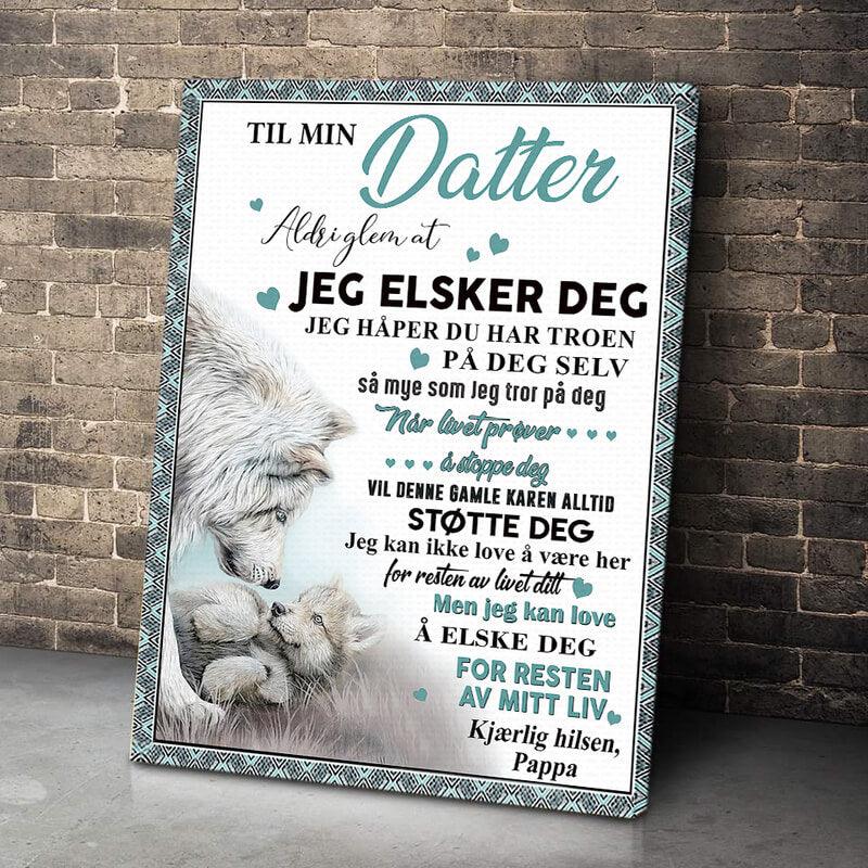 Foto på lerret fra far til datter - "Ulvelojalitet" - Kosteppe