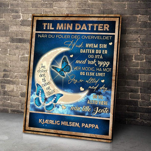 Foto på lerret fra far til datter - "Min evighet er i deg" - Kosteppe