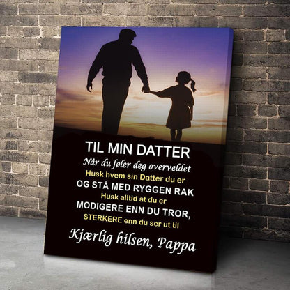 Foto på lerret fra far til datter - "Verdifulle øyeblikk" - Kosteppe