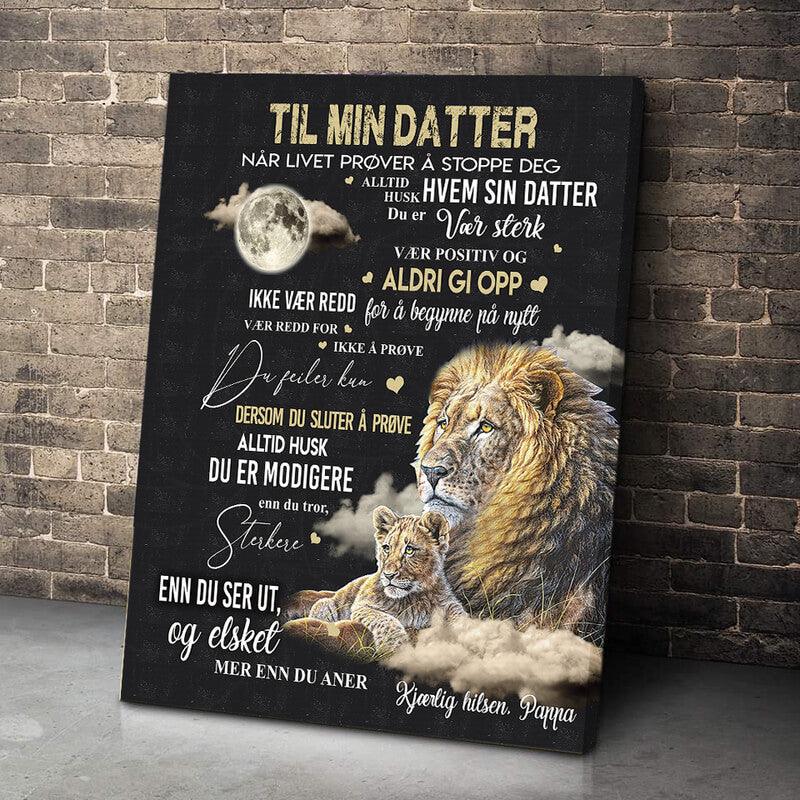 Foto på lerret fra far til datter - "Kraften til mors kjærlighet" - Kosteppe