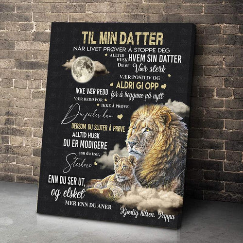 Foto på lerret fra far til datter - "Kraften til mors kjærlighet" - Kosteppe