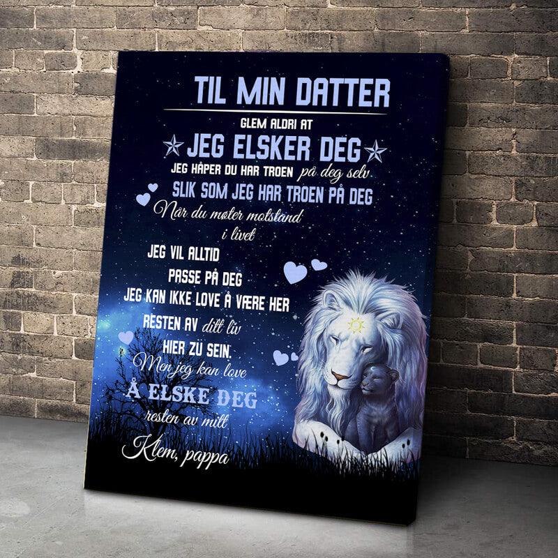 Foto på lerret fra far til datter - "Dybden av ømhet i deg" - Kosteppe