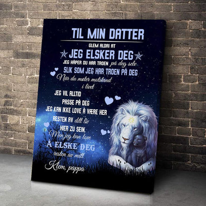 Foto på lerret fra far til datter - "Dybden av ømhet i deg" - Kosteppe