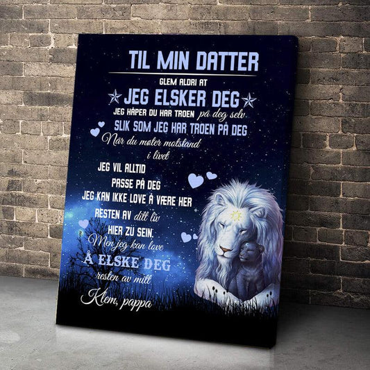 Foto på lerret fra far til datter - "Dybden av ømhet i deg" - Kosteppe