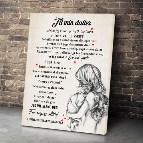 Foto på lerret fra mor til datter - "Skjønnheten i øyeblikkene med deg" - Kosteppe