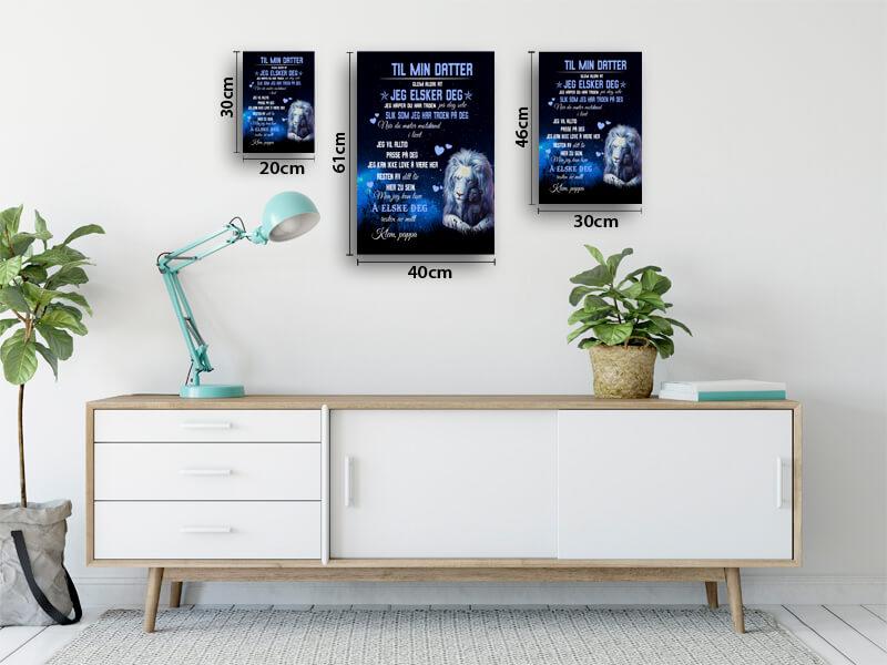 Foto på lerret fra far til datter - "Dybden av ømhet i deg" - Kosteppe