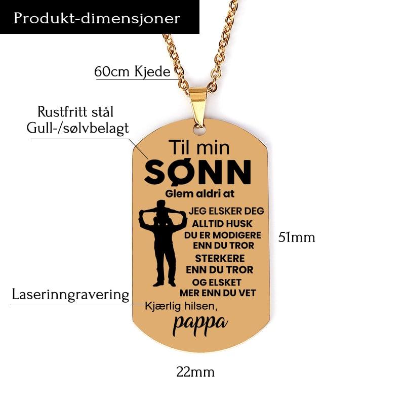 Vi vil alltid være sammen – Anheng gravert fra far til sønn - Kosteppe