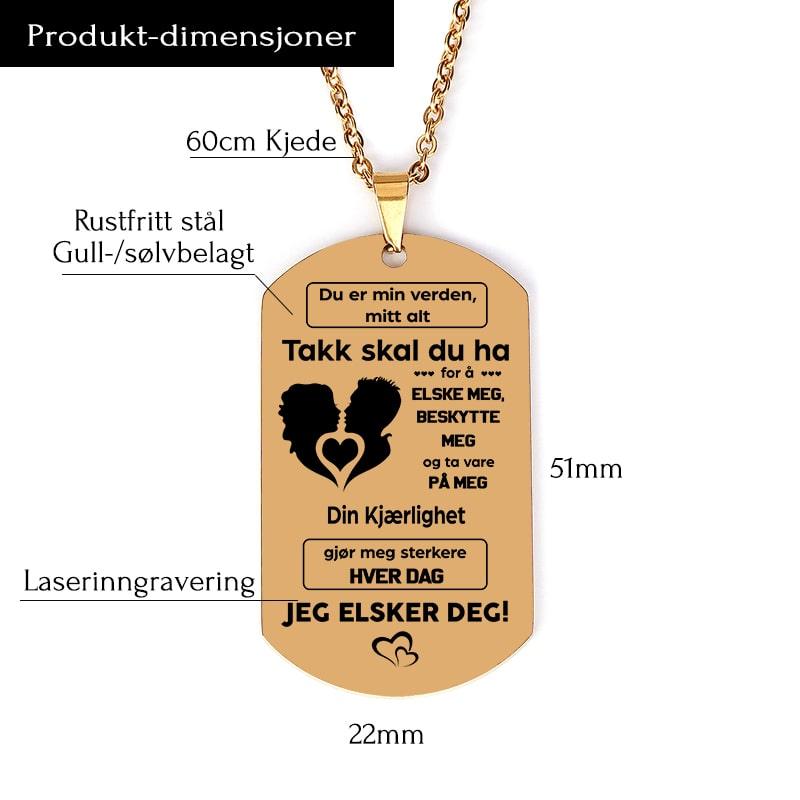 Til min sjelevenn – Anheng gravert til en kjæreste - Kosteppe