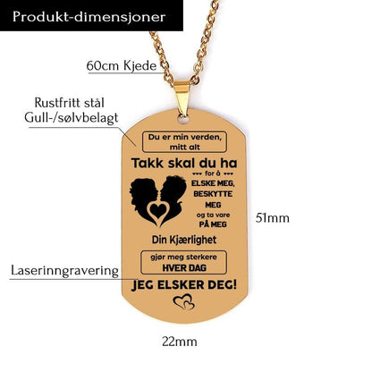 Til min sjelevenn – Anheng gravert til en kjæreste - Kosteppe