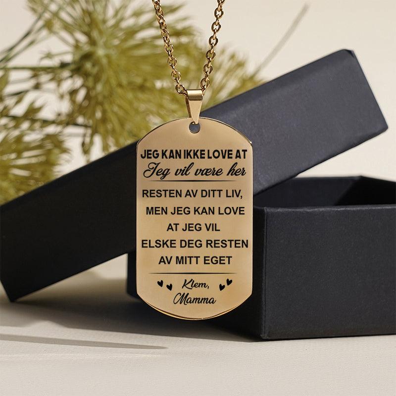Meningen min med livet - Hjerteanheng med inngravering fra mor til barn - Kosteppe