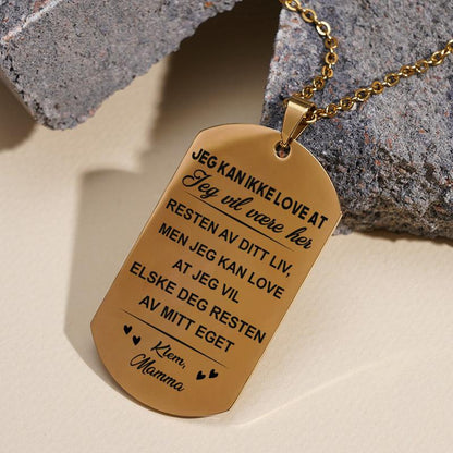 Meningen min med livet - Hjerteanheng med inngravering fra mor til barn - Kosteppe