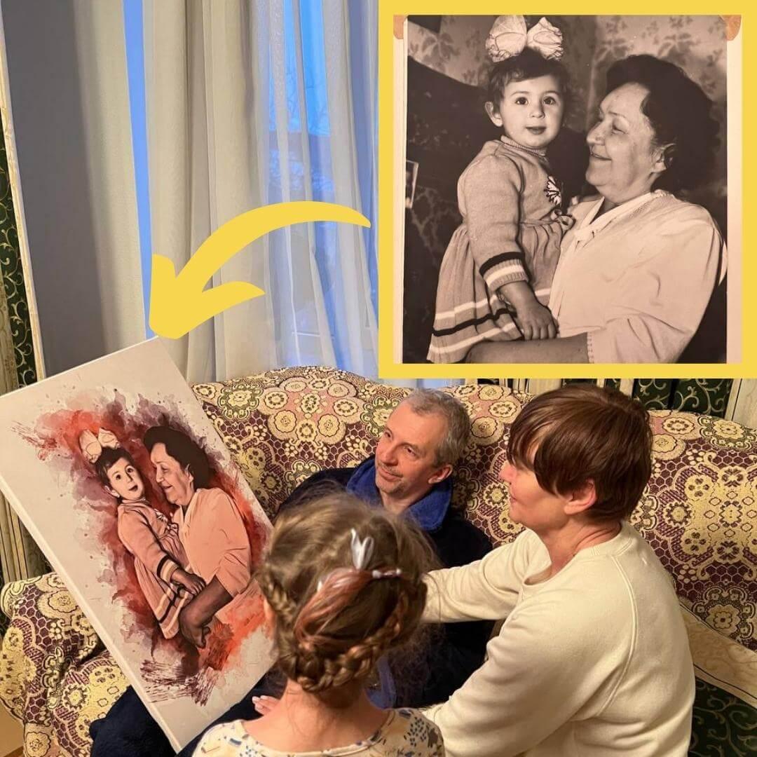 Egendefinert akvarellbilde på lerret - Kosteppe