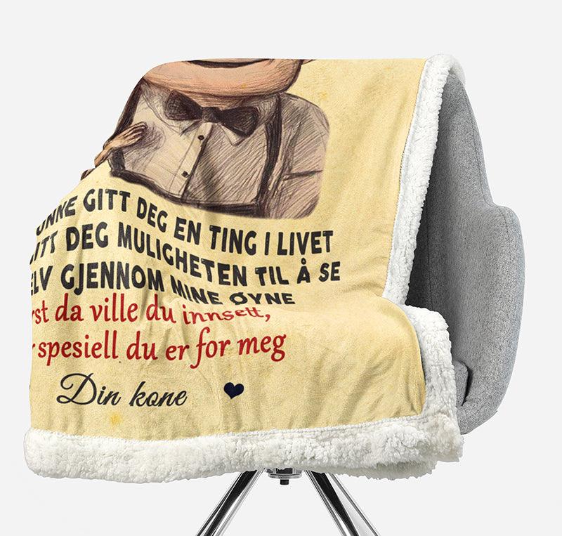 Teppe fra kone til mann - "Ekte kjærlighet" - Kosteppe