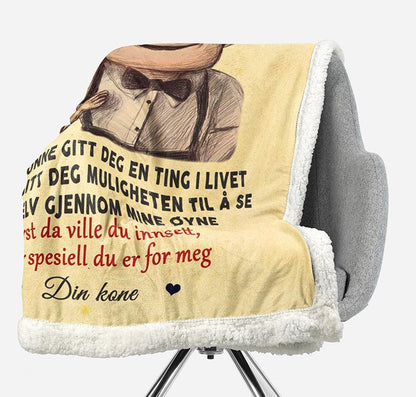 Teppe fra kone til mann - "Ekte kjærlighet" - Kosteppe