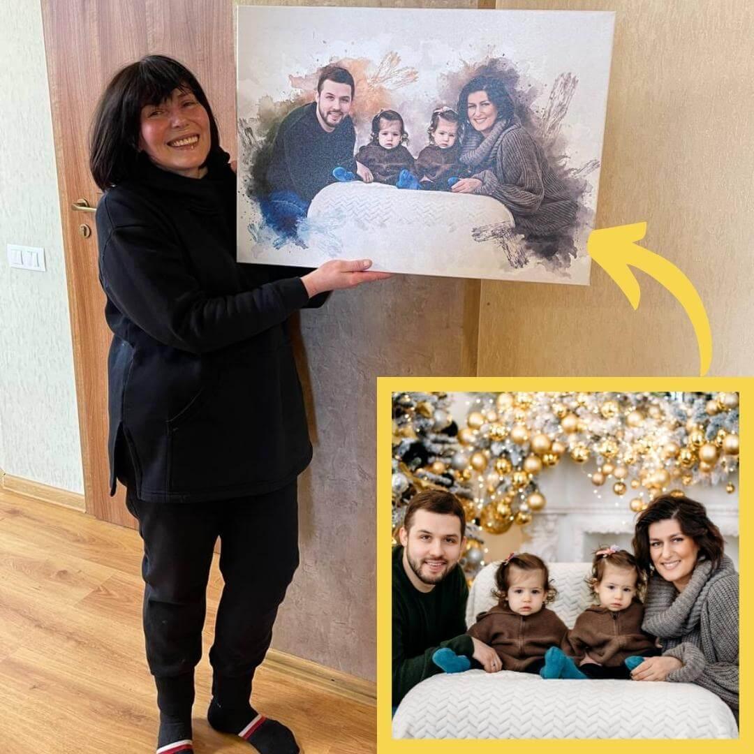 Egendefinert akvarellbilde på lerret - Kosteppe