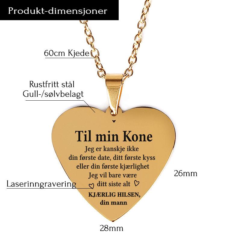 Du er stoltheten min - Hjerteanheng gravert fra mann til kone - Kosteppe