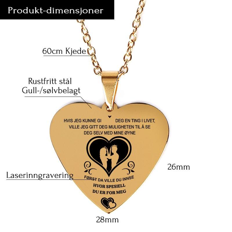 Mitt hjerte i dine hender – Hjerteanheng gravert til en kjæreste - Kosteppe