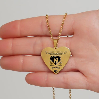 Mitt hjerte i dine hender – Hjerteanheng gravert til en kjæreste - Kosteppe