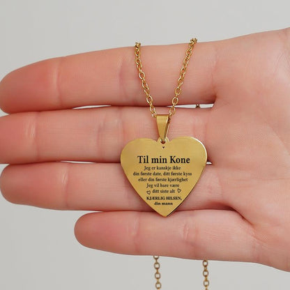 Du er stoltheten min - Hjerteanheng gravert fra mann til kone - Kosteppe