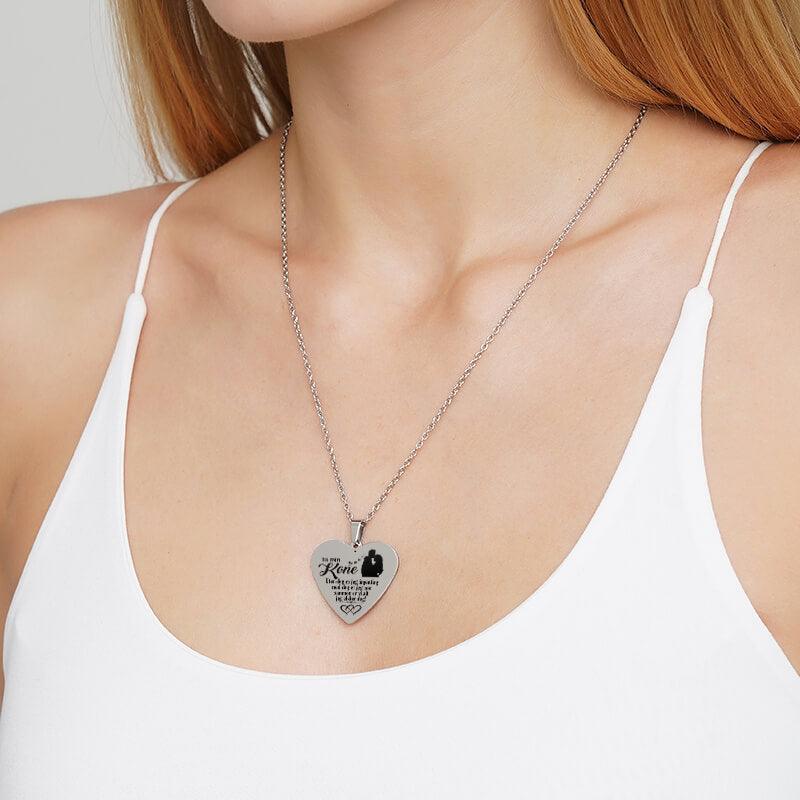 Min kjærlighet til deg er grenseløs – Hjerteanheng gravert fra mann til kone - Kosteppe