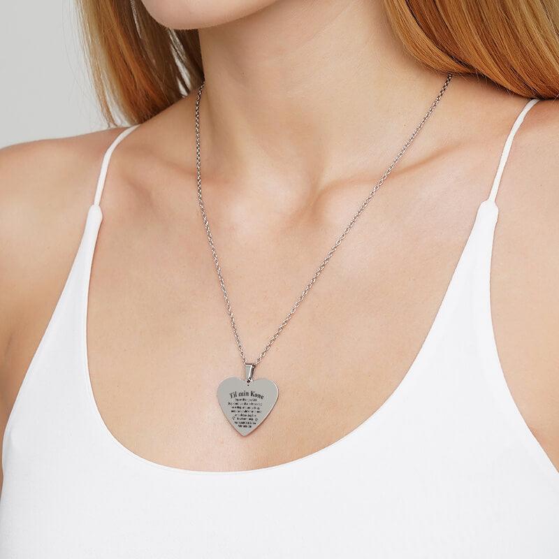 Sammen er vi alt – Hjerteanheng gravert fra mann til kone - Kosteppe