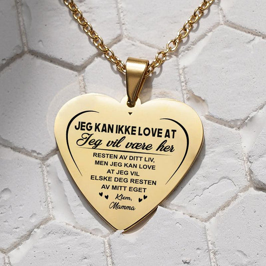 Meningen min med livet - Hjerteanheng med inngravering fra mor til barn - Kosteppe
