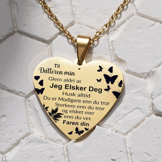 Du er sjelen min – Hjerteanheng gravert fra far til datter - Kosteppe