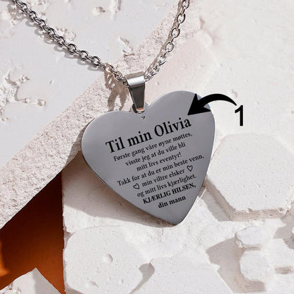 Du er sjelen min - Hjerteanheng gravert fra mann til kone - Kosteppe