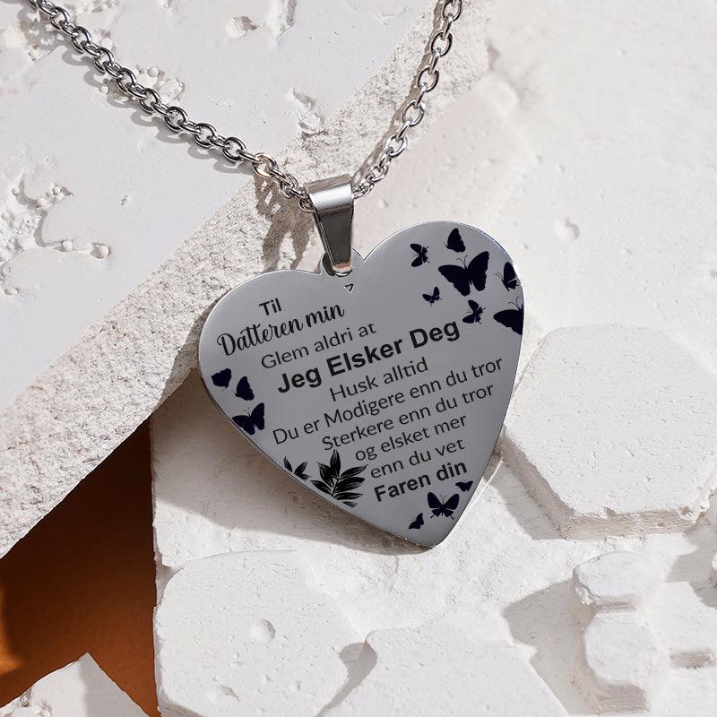 Du er sjelen min – Hjerteanheng gravert fra far til datter - Kosteppe