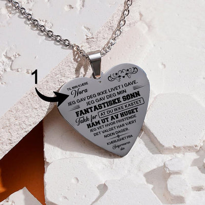 Du er den beste – Hjerteanheng gravert fra svigermor til svigerdatter - Kosteppe