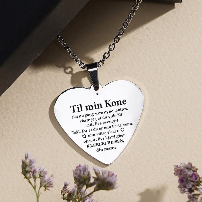 Du er sjelen min - Hjerteanheng gravert fra mann til kone - Kosteppe