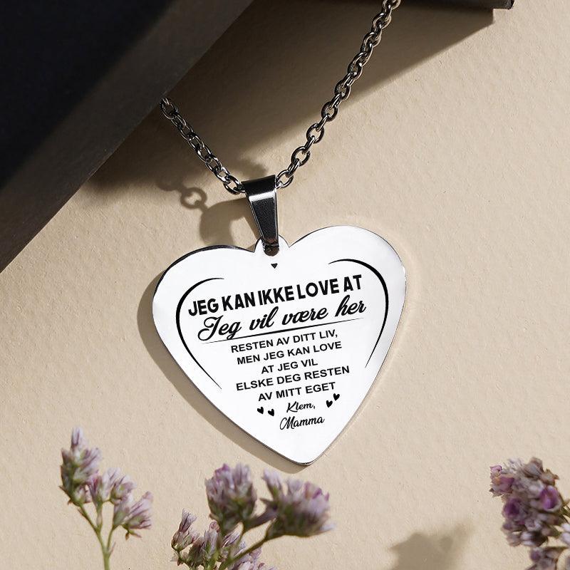 Meningen min med livet - Hjerteanheng med inngravering fra mor til barn - Kosteppe