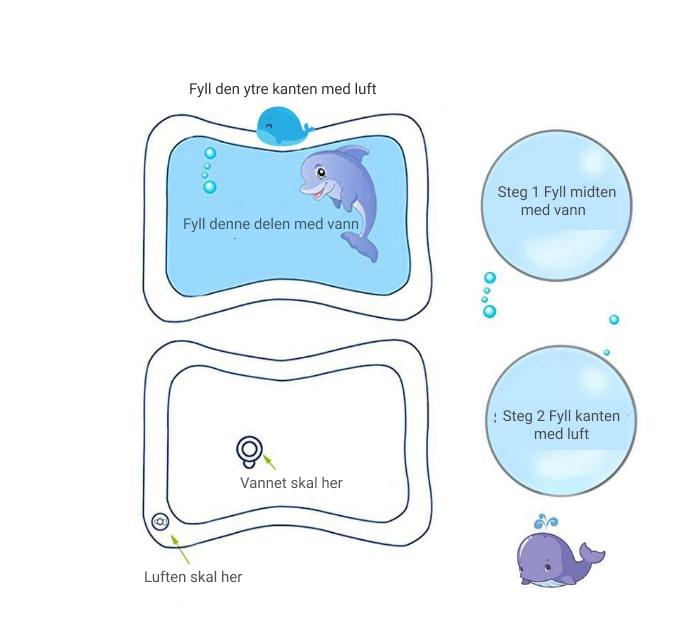 Oppblåsbar vannmatte for babyer - Kosteppe