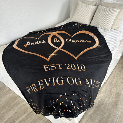 Teppe for par med navnet ditt - For evig og alltid