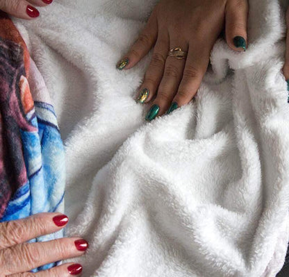 Teppe fra mann til kone - "Skjønnhet er i deg" - Kosteppe