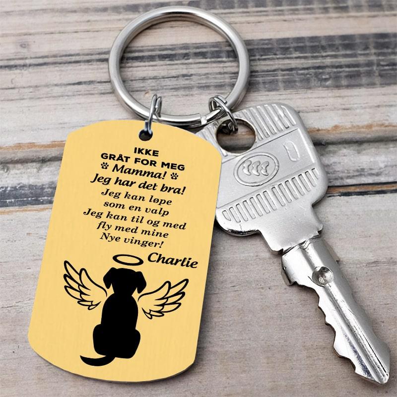 Nøkkelring Med navn til minne om hunden din - Kosteppe