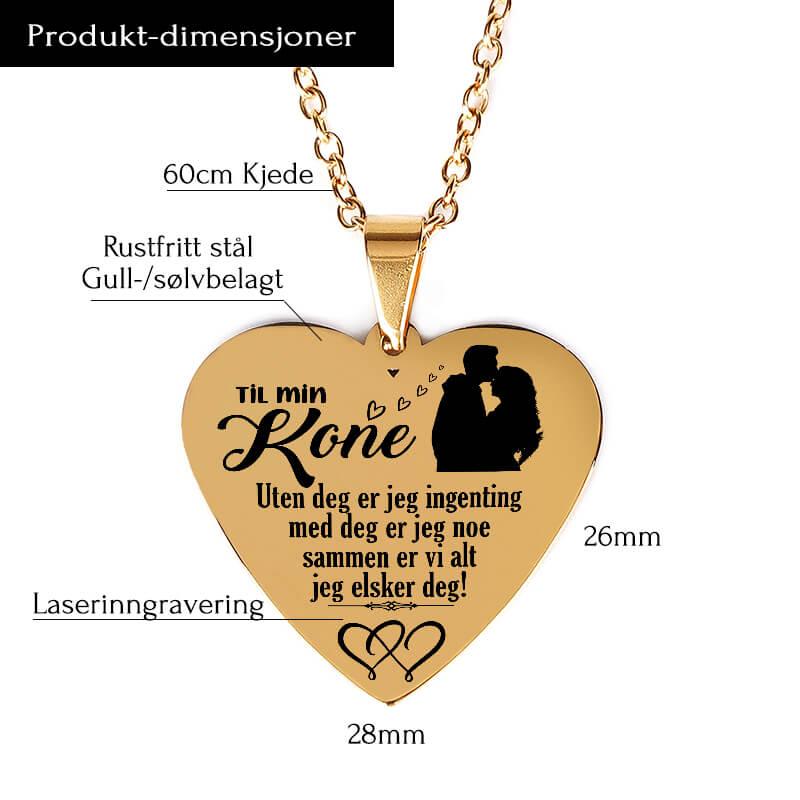 Min kjærlighet til deg er grenseløs – Hjerteanheng gravert fra mann til kone - Kosteppe