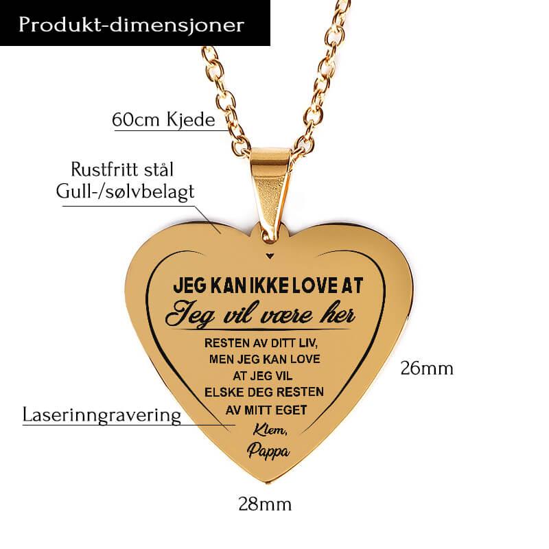 Kjærlighet for alltid – Hjerteanheng gravert fra far til datter - Kosteppe