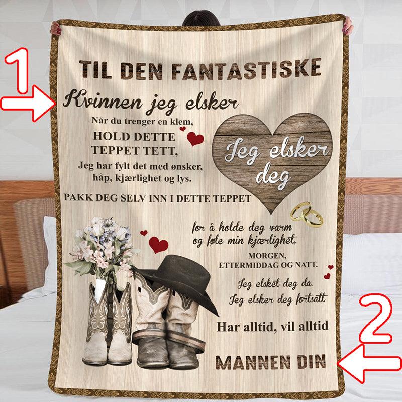 Teppe fra mann til kone - "Ubegrensede følelser" - Kosteppe