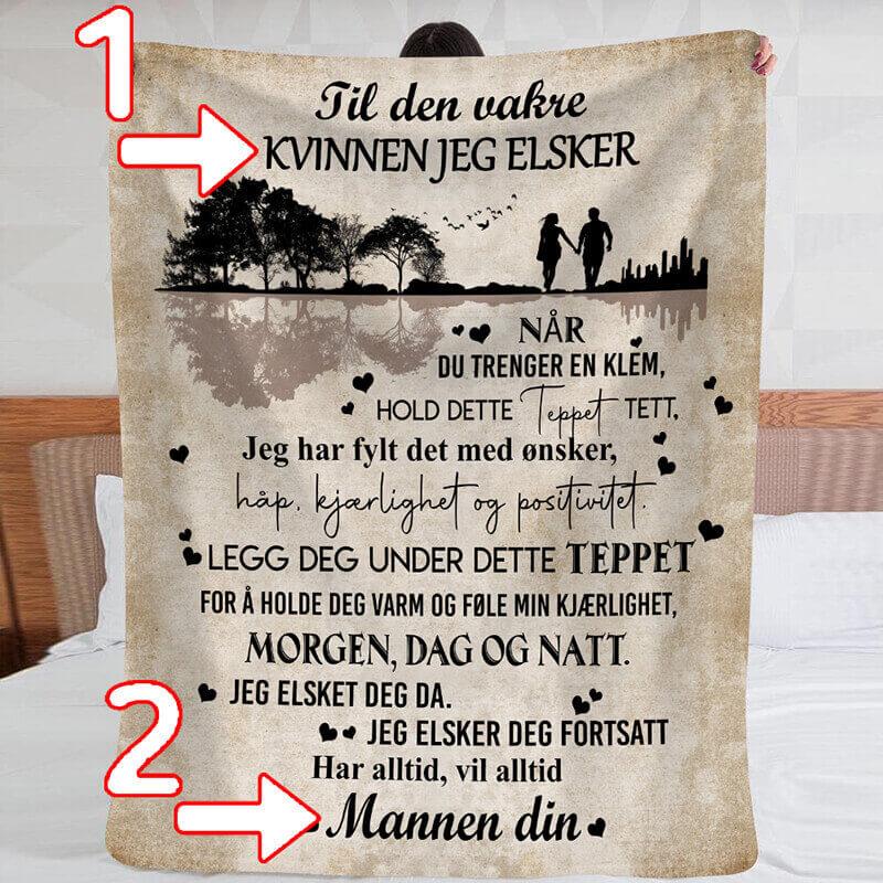 Teppe fra mann til kone - "Kjærlighet er allmektig" - Kosteppe