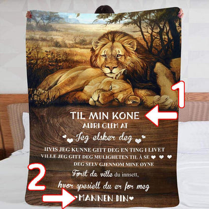 Teppe fra mann til kone - "Jeg elsker deg for evig og alltid" - Kosteppe