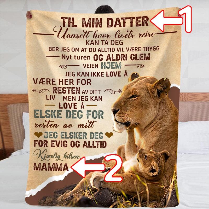 Teppe fra mor til datter - "Du og meg for alltid" - Kosteppe