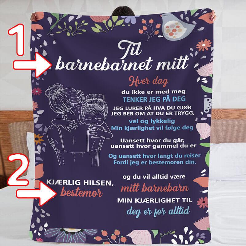 Teppe fra bestemor til barnebarn - "Skjønnheten i evig kjærlighet" - Kosteppe